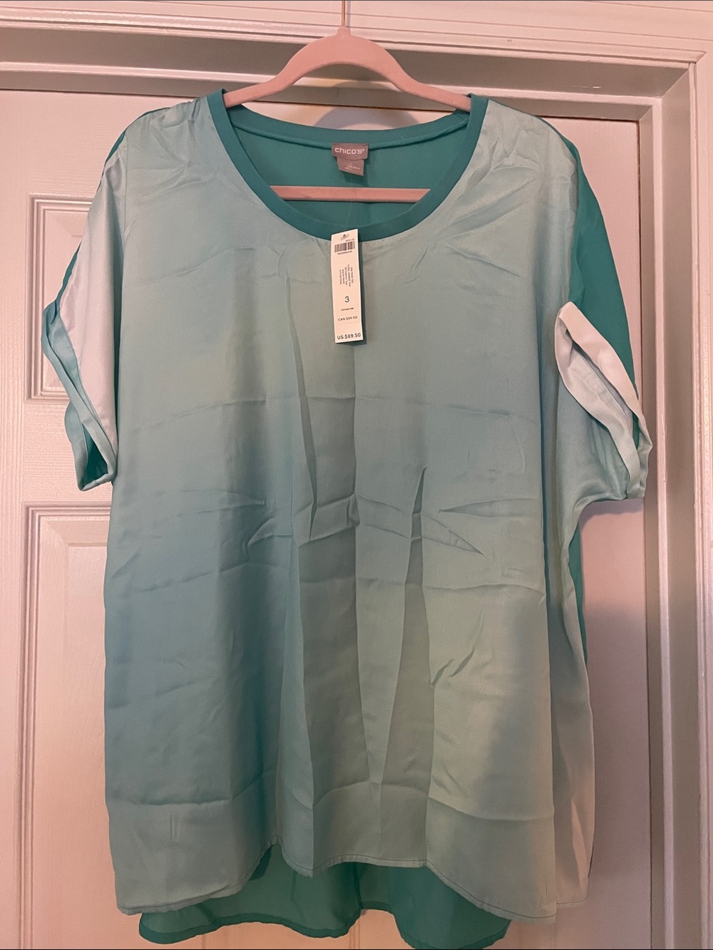 NWT Chico's Tee - Cool Ombré Top - Size 3 = 16/18
